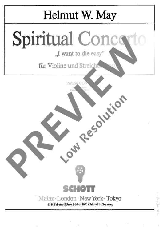 Spiritual Concerto - Score