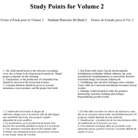 Study Points for Volume 2