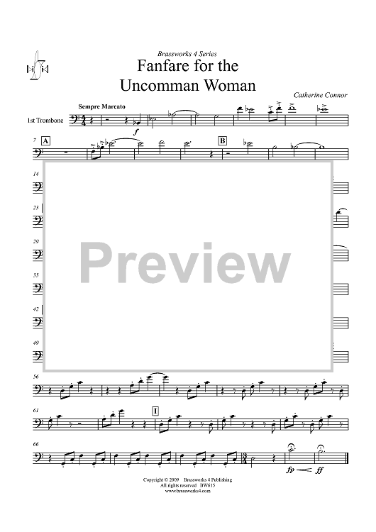 Fanfare for the Uncomman Woman - Trombone 1