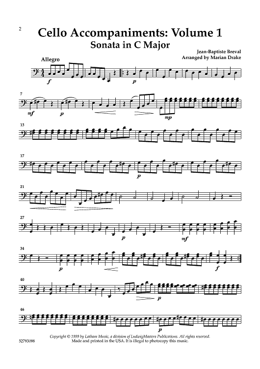 Cello Accompaniments - Volume 1