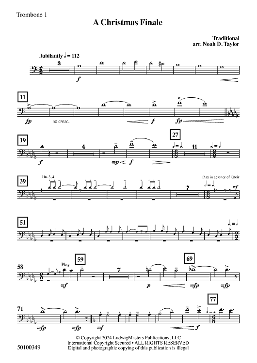 A Christmas Finale - Trombone 1