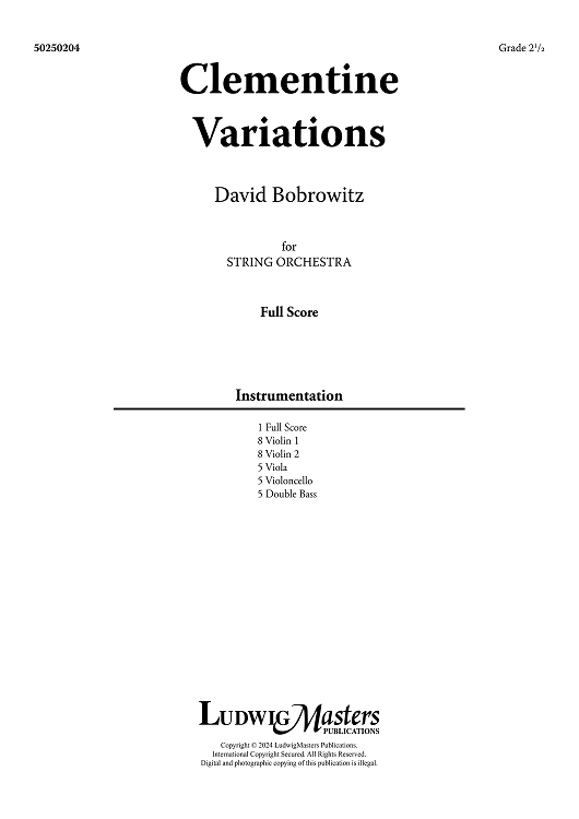 Clementine Variations - Full Score