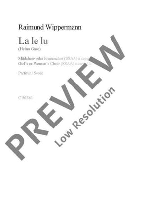 La le lu - Choral Score