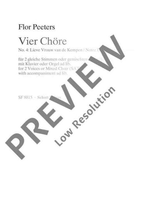 Vier Chöre - Choral Score