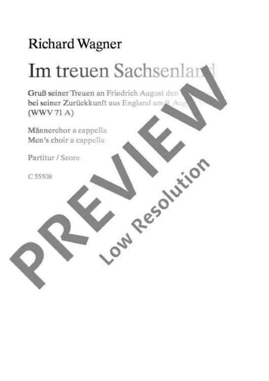 Im treuen Sachsenland - Choral Score