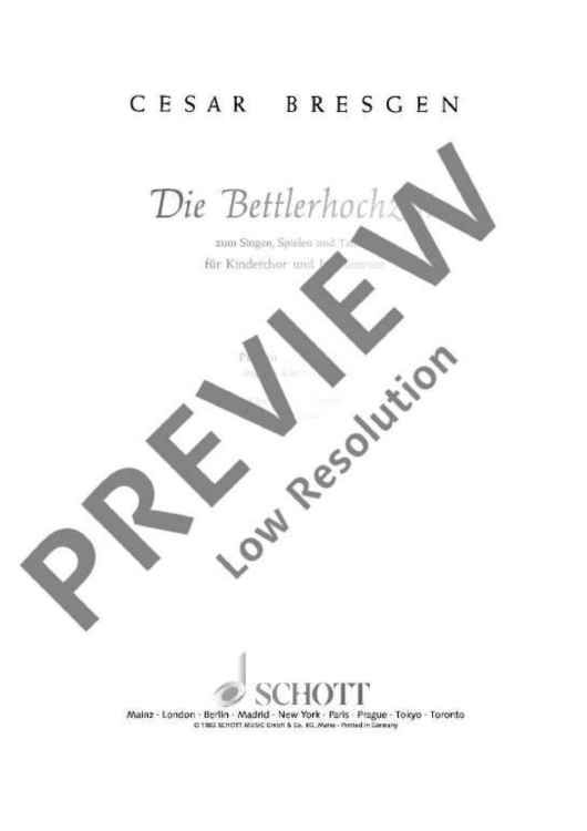 Die Bettlerhochzeit - Score