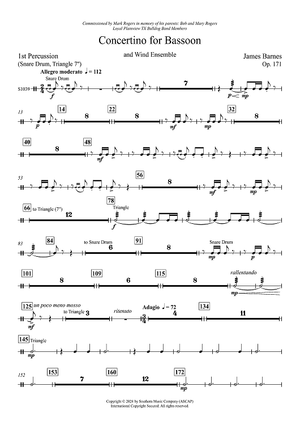 Concertino for Bassoon and Wind Ensemble - Percussion 1