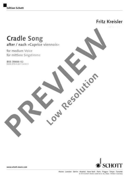 Cradle Song 1915 in E flat major