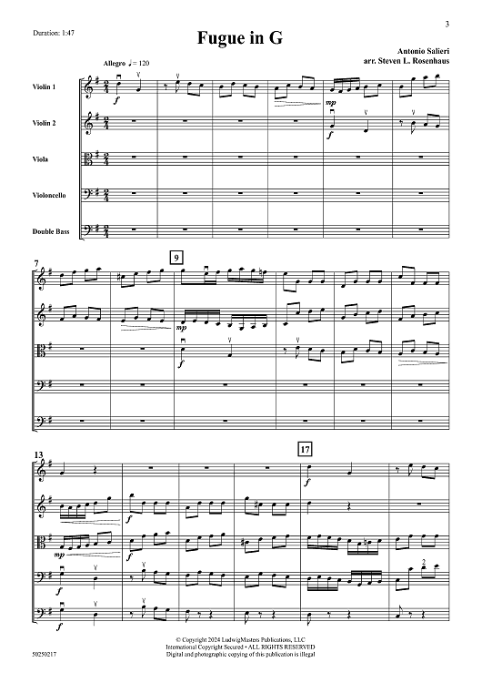 Fugue in G - Full Score