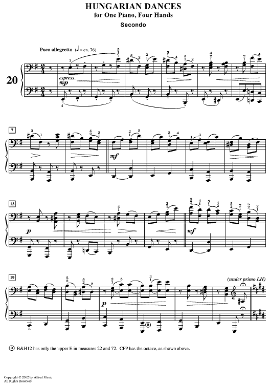 Hungarian Dance No. 20