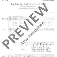 Im Stall bei Esel, Schaf und Rind - Choral Score