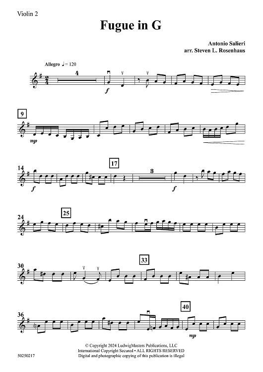 Fugue in G - Violin 2