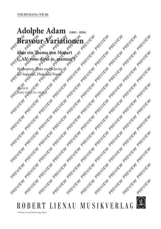 Bravura variations in G major - Score and Parts