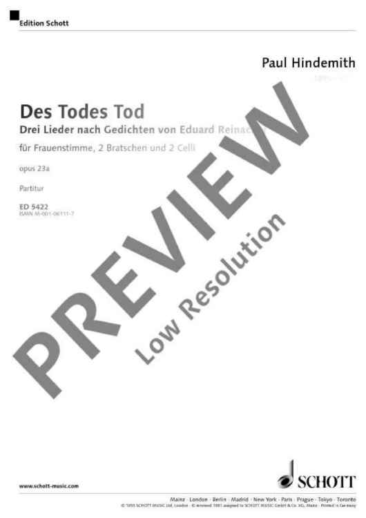 Des Todes Tod - Score