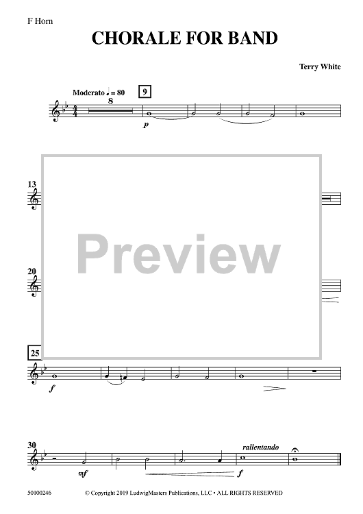 Chorale For Band - F Horn