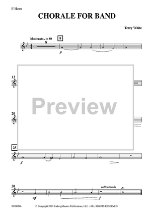 Chorale For Band - F Horn