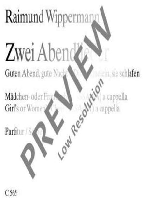 Zwei Abendlieder - Choral Score