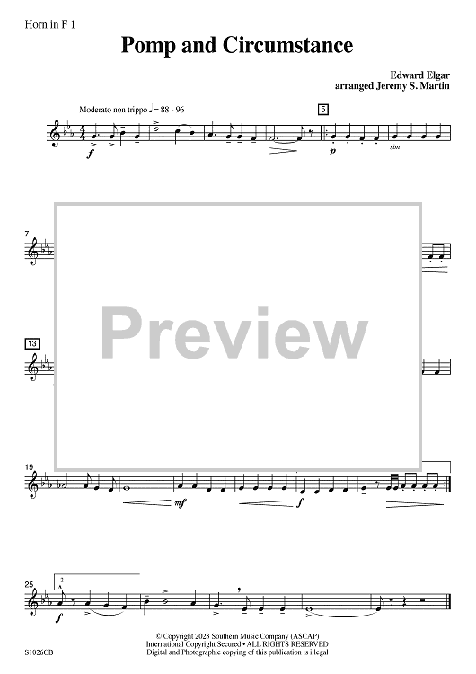 Pomp and Circumstance (easy) - F Horn 1