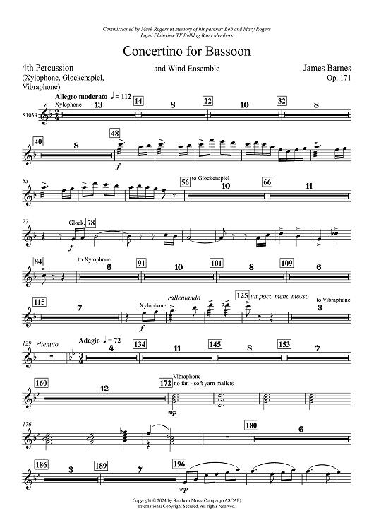 Concertino for Bassoon and Wind Ensemble - Percussion 4