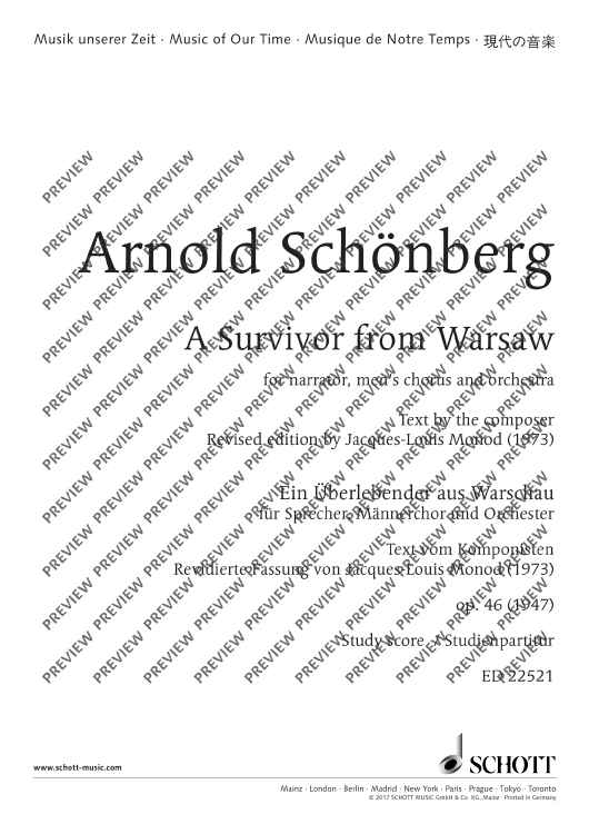 A Survivor from Warsaw - Full Score