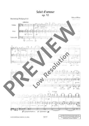 Salut d'amour D major - Score and Parts