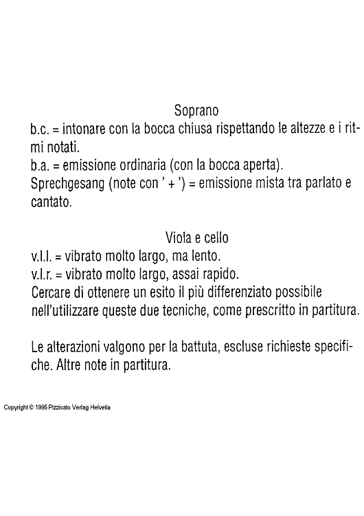 Voci esili inquiete (sul far della sera...) - Score