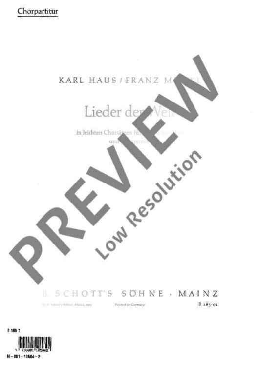 Lieder der Welt - Choral Score