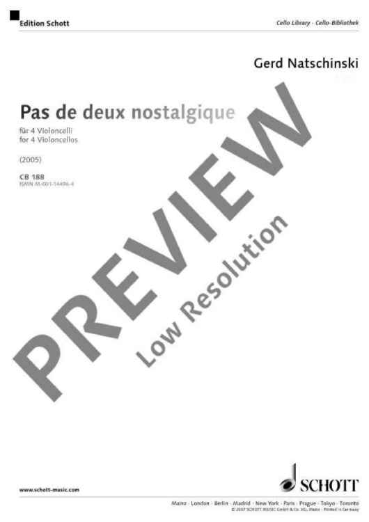 Pas de deux nostalgique - Score and Parts