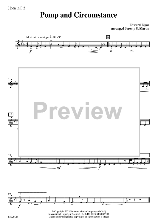 Pomp and Circumstance (easy) - F Horn 2