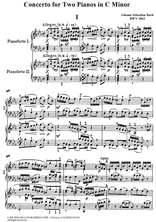 Concerto for Two Pianos in C Minor, BWV1062 - 1st Movement