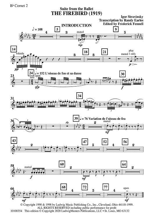 The Firebird Suite for Symphonic Band - Bb Cornet 2