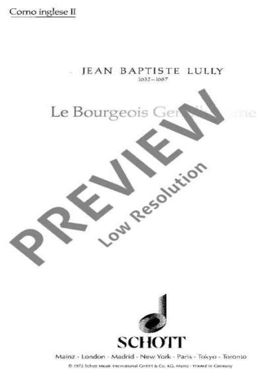 Le Bourgeois Gentilhomme - Cor Anglais Ii