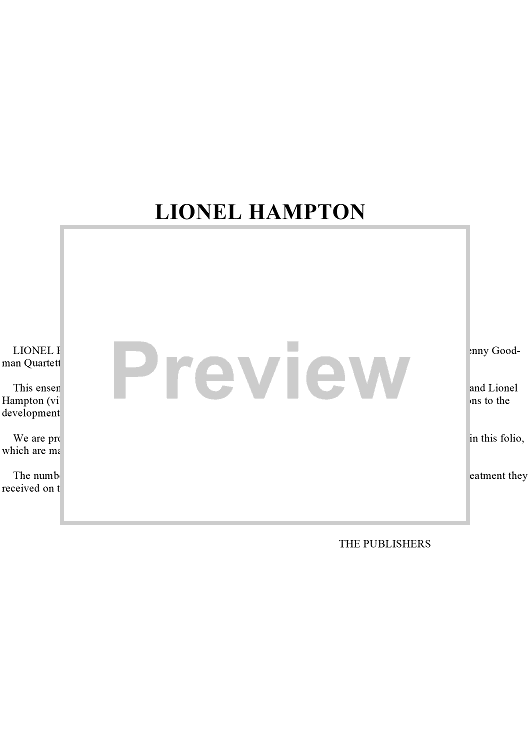 Lionel Hampton - Foreword