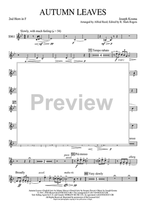 Autumn Leaves (Les feuilles mortes) - F Horn 2