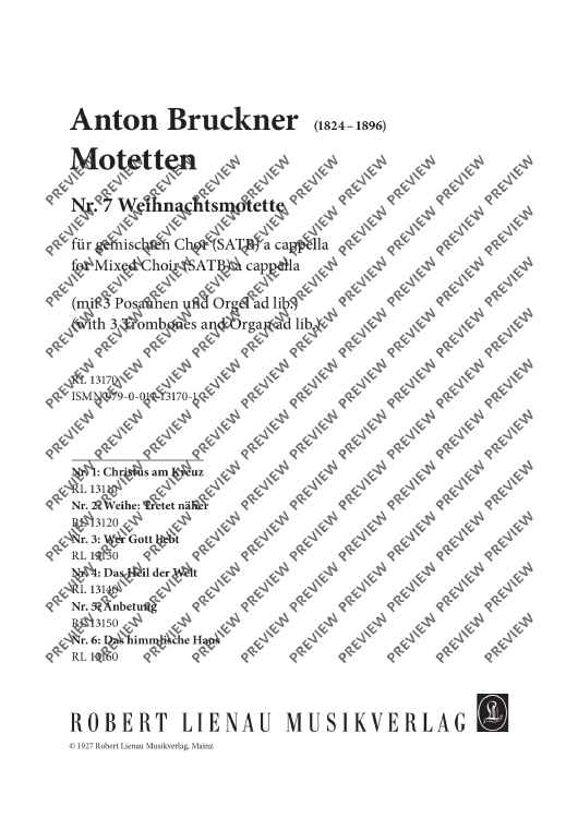 Motetten - Choral Score