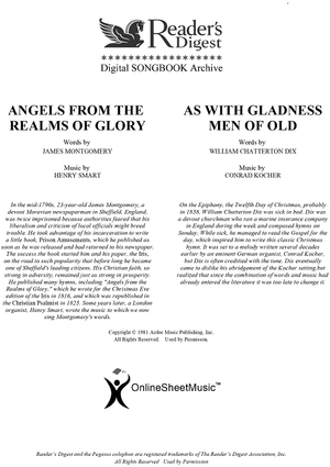 Angels from the Realms of Glory / As With Gladness Men of Old