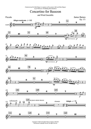 Concertino for Bassoon and Wind Ensemble - Piccolo