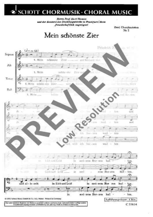 Zwei geistliche Choralmotetten - Choral Score