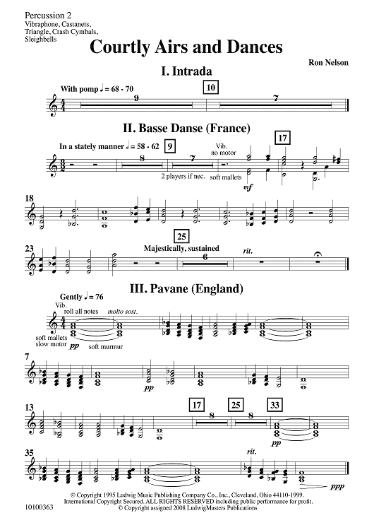 Courtly Airs and Dances - Percussion 2