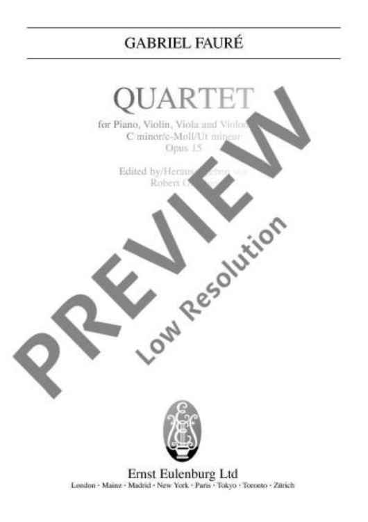 Piano Quartet No. 1 C minor - Full Score