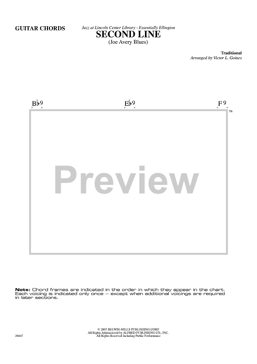 Second Line (Joe Avery Blues) - Guitar Frames