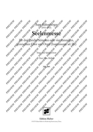 Seelenmesse - Vocal And Performing Score