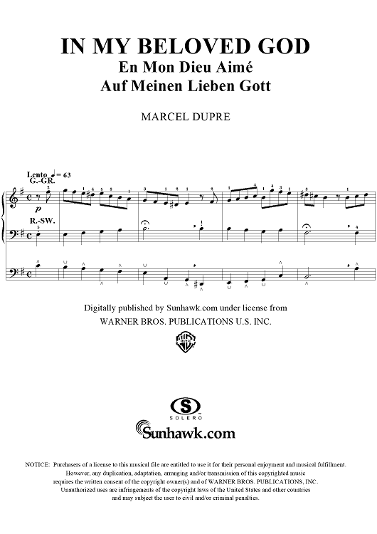 In My Beloved God, from "Seventy-Nine Chorales", Op. 28, No. 7