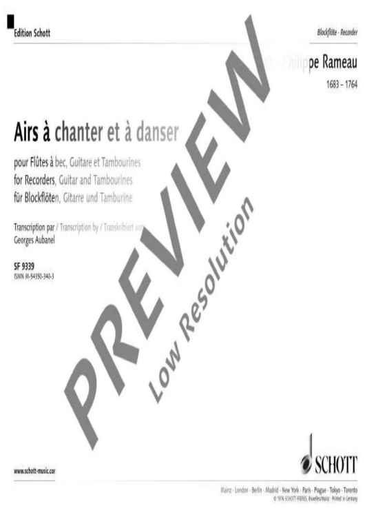 Airs à chanter et à danser - Performing Score