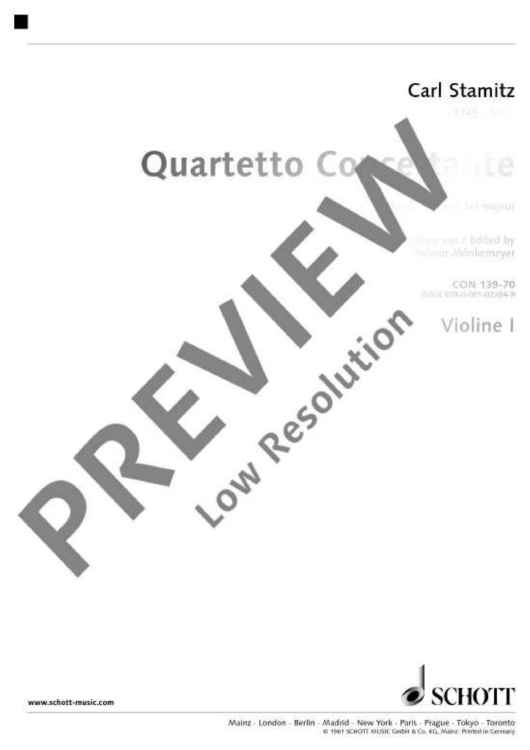 Quartet concertante G Major - Violin I