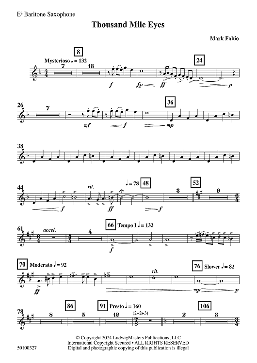 Thousand Mile Eyes - Eb Baritone Sax