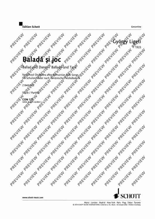 Balada si joc - Score