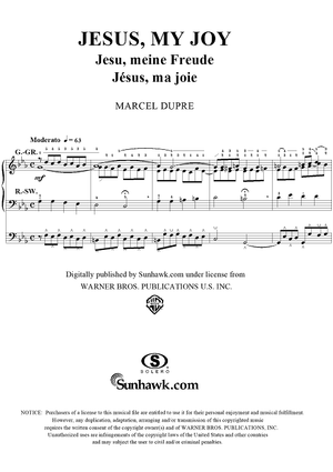 Jesus, My Joy, from "Seventy-Nine Chorales", Op. 28, No. 42