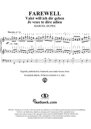 Farewell, from "Seventy-Nine Chorales", Op. 28, No. 66