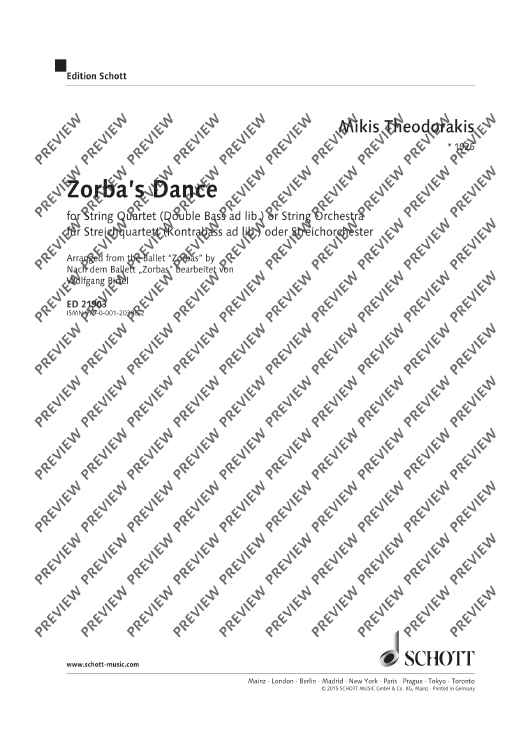 Zorba's Dance - Score and Parts